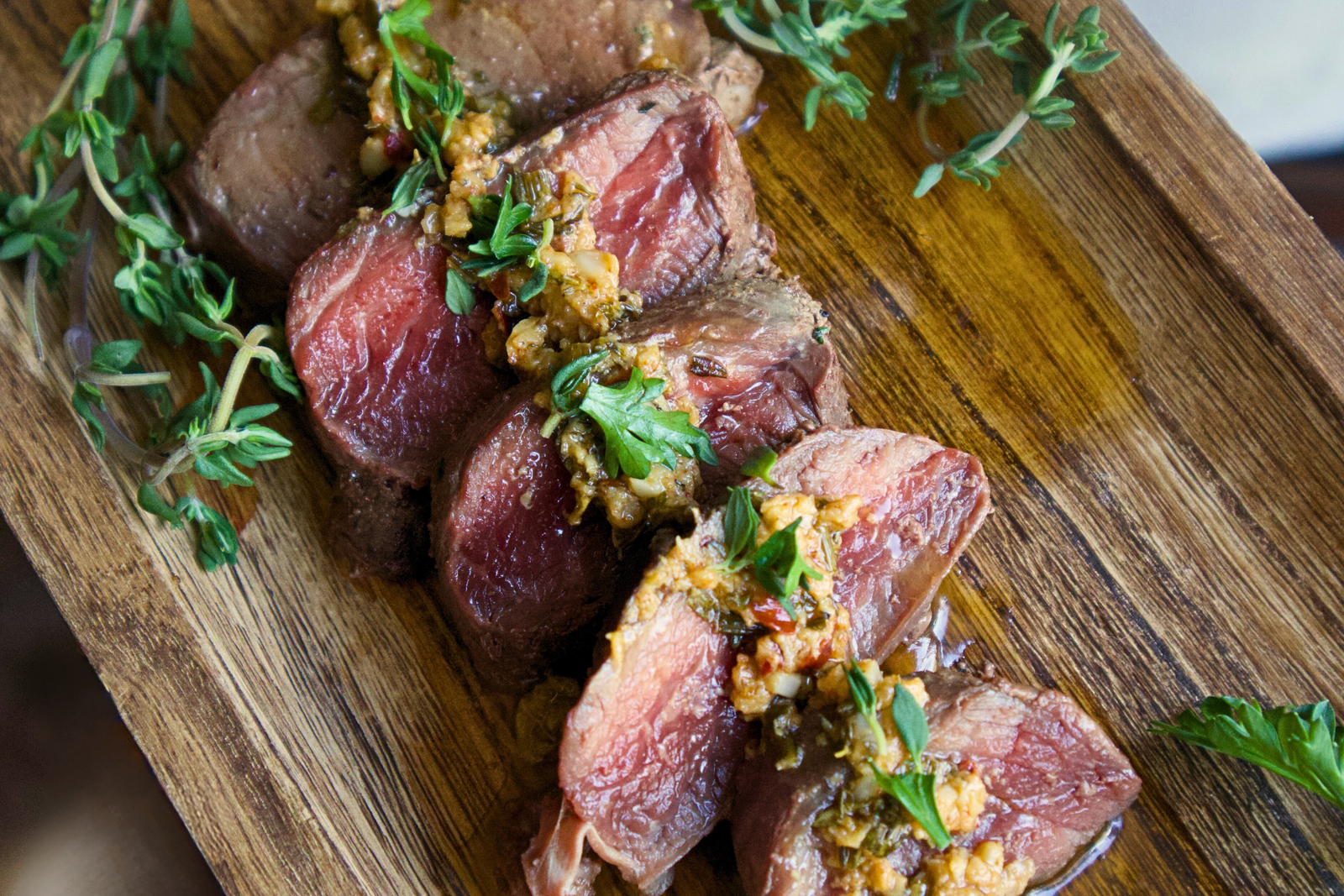 ostrich steak with cowboy butter