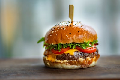 juicy ostrich cheeseburger