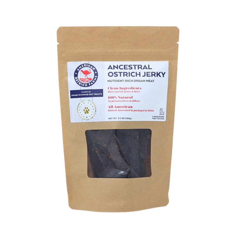 ancestral ostrich jerky pet treat
