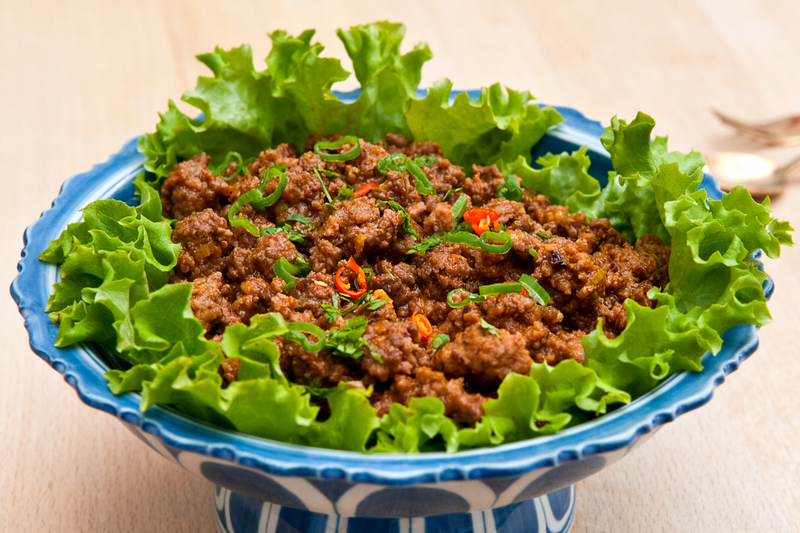 ground ostrich taco bowl
