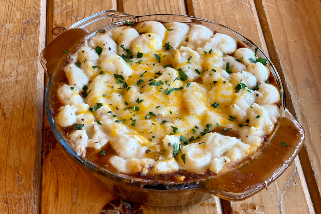 American Ostrich Farms ground ostrich Shepherd's Pie