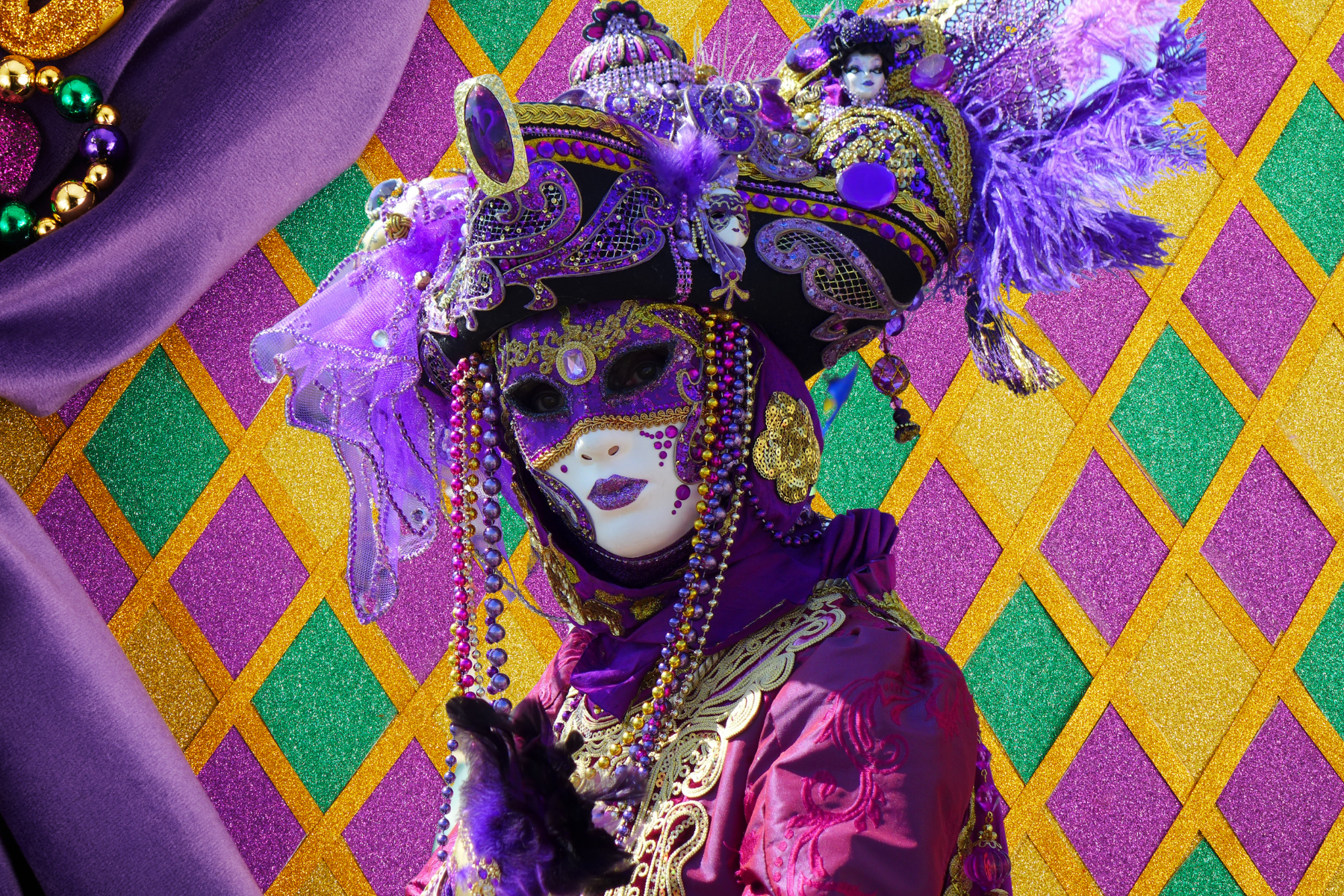 Mardi Gras woman in costume