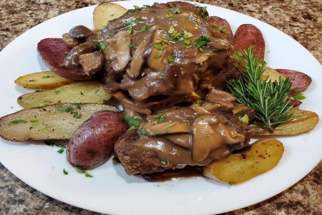 Braised Ostrich Neck with Shitake Mushroom Sauce