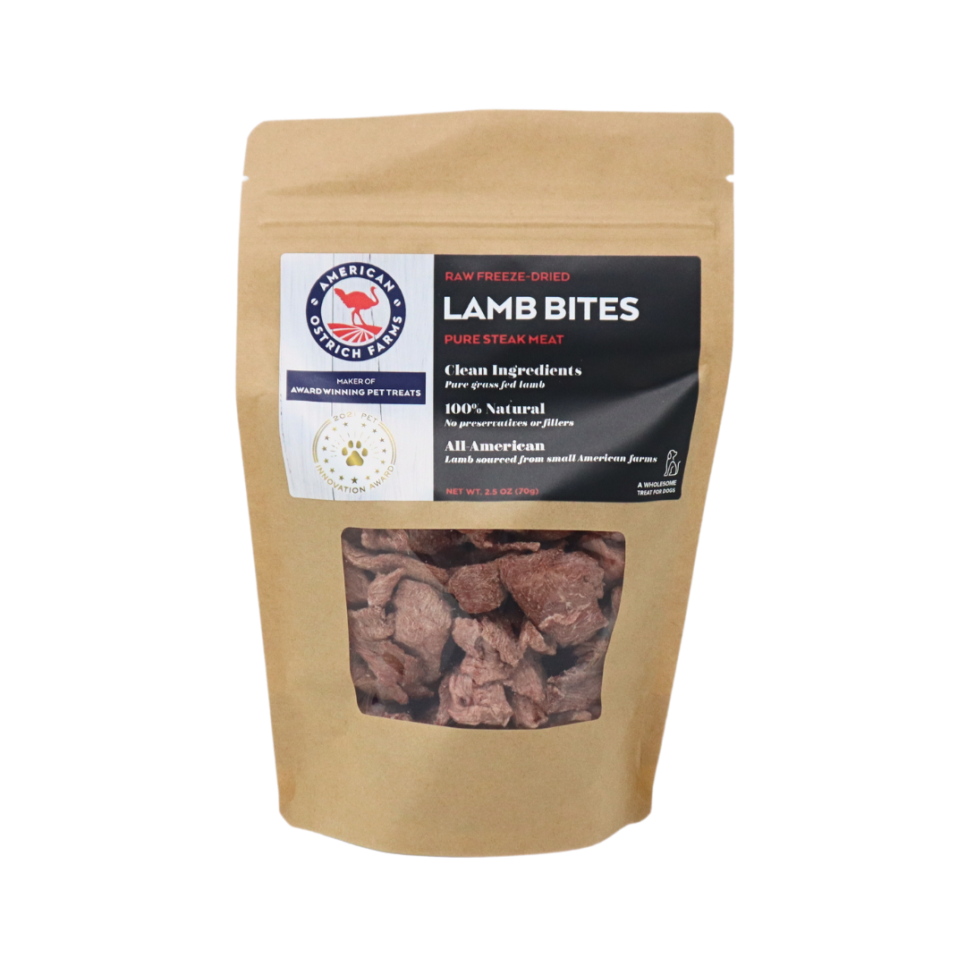 american ostrich farms-freeze dried lamb bites