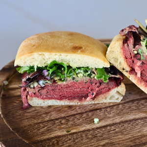 ostrich steak sandwich