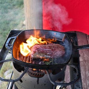 searing ostrich steak