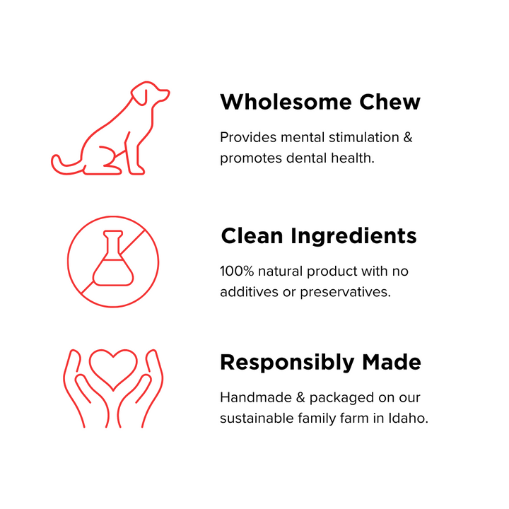 Wholesome chew. Clean ingredients. Responsibly made.