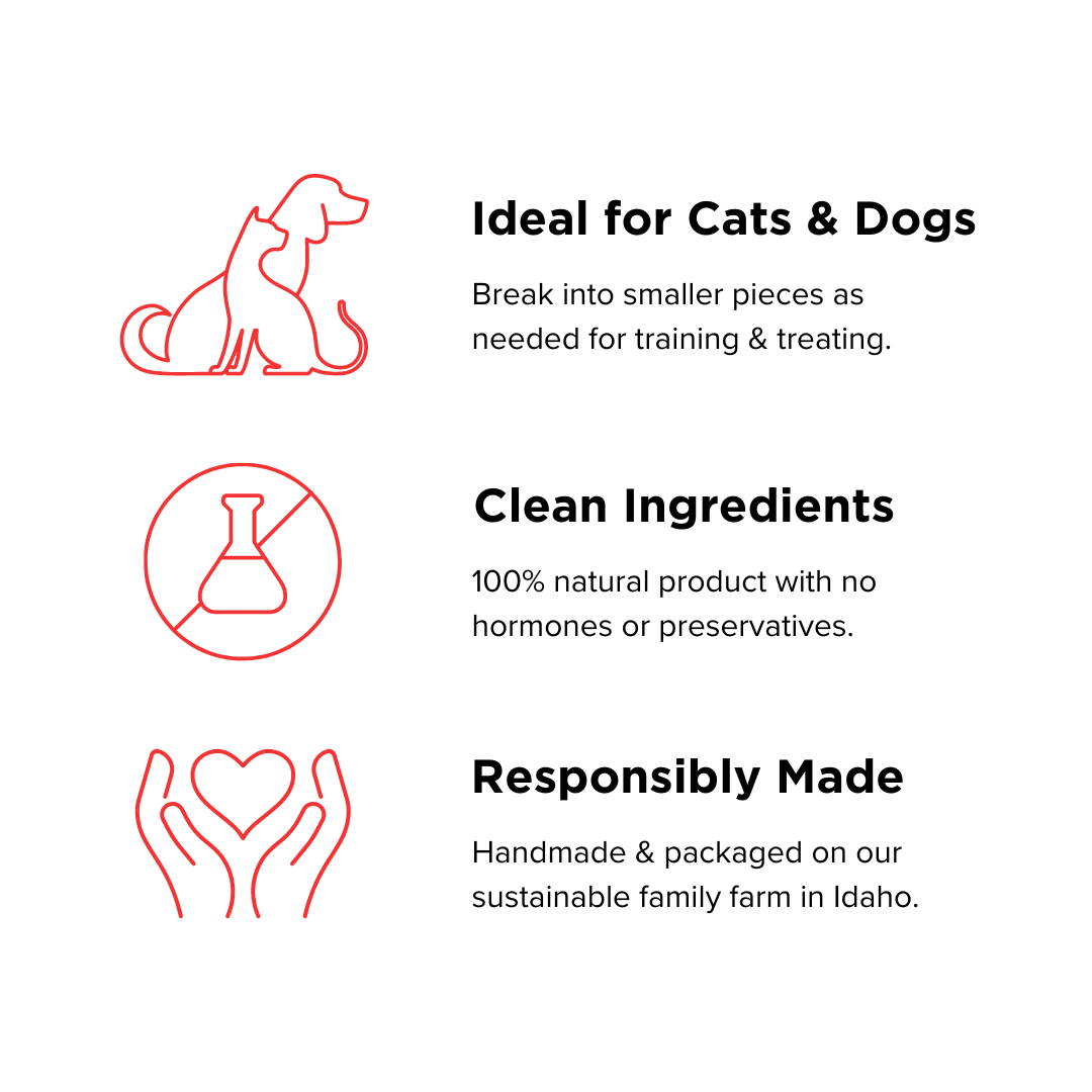 Ideal for cats & dogs. Clean ingredients. Responsibly made