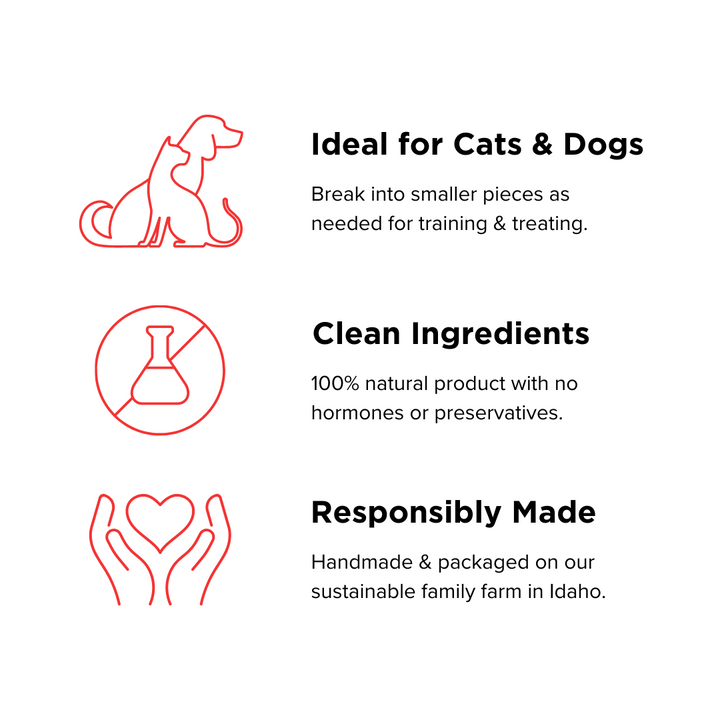 Ideal for cats & dogs. Clean ingredients. Responsibly made.
