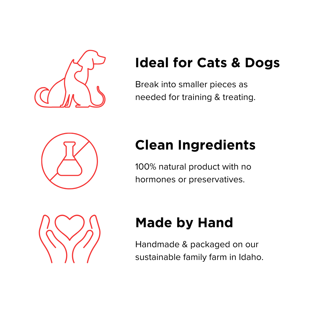 Ideal for cats & dogs. Clean ingredients. Made by Hand