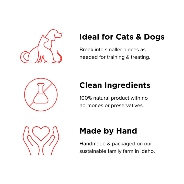 Ideal for cats & dogs. Clean ingredients. Made by Hand