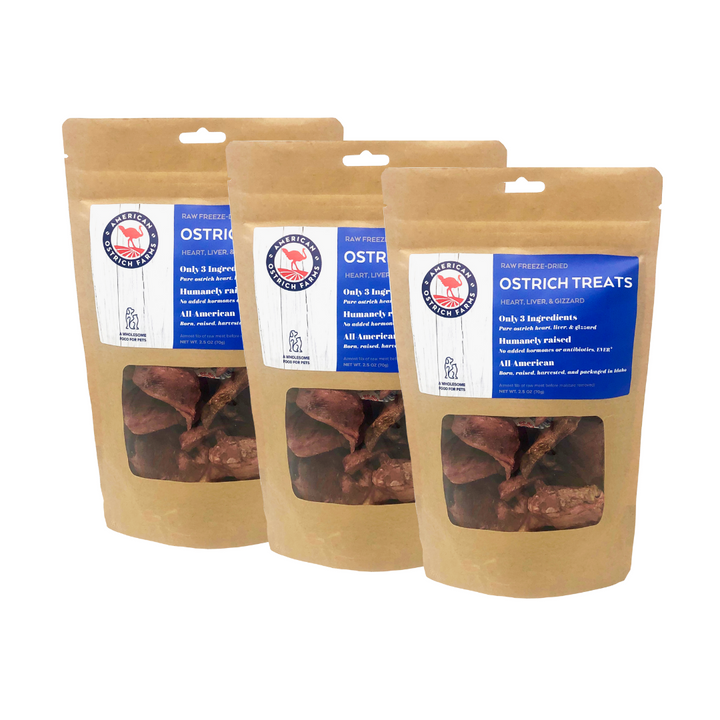 freeze-dried ostrich treats-3 pack