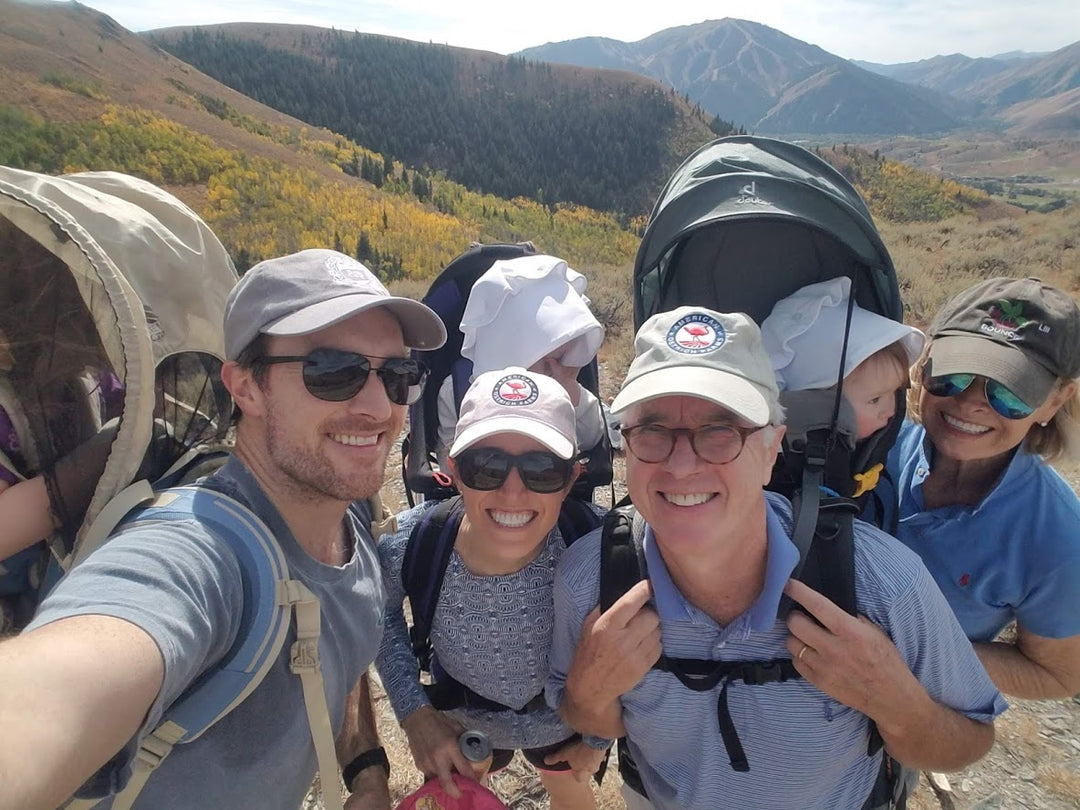 McCoy family wearing american ostrich farms hats 