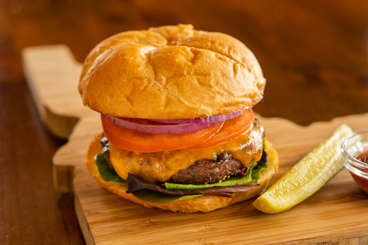 ground ostrich steak burger