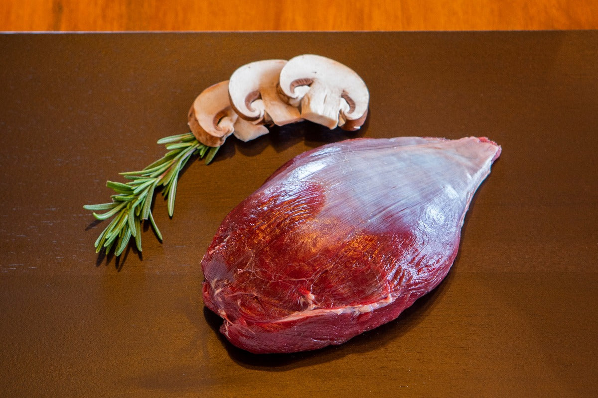 cooked and sliced ostrich pearl filet
