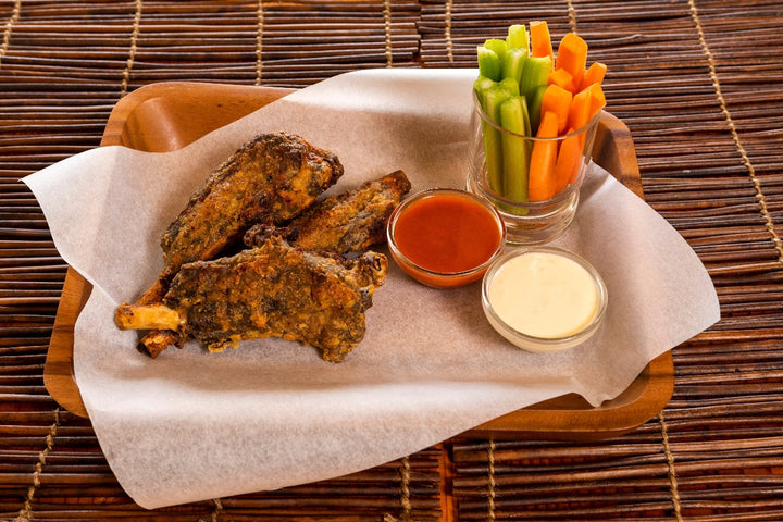 ostrich wings cooked with vegetables 