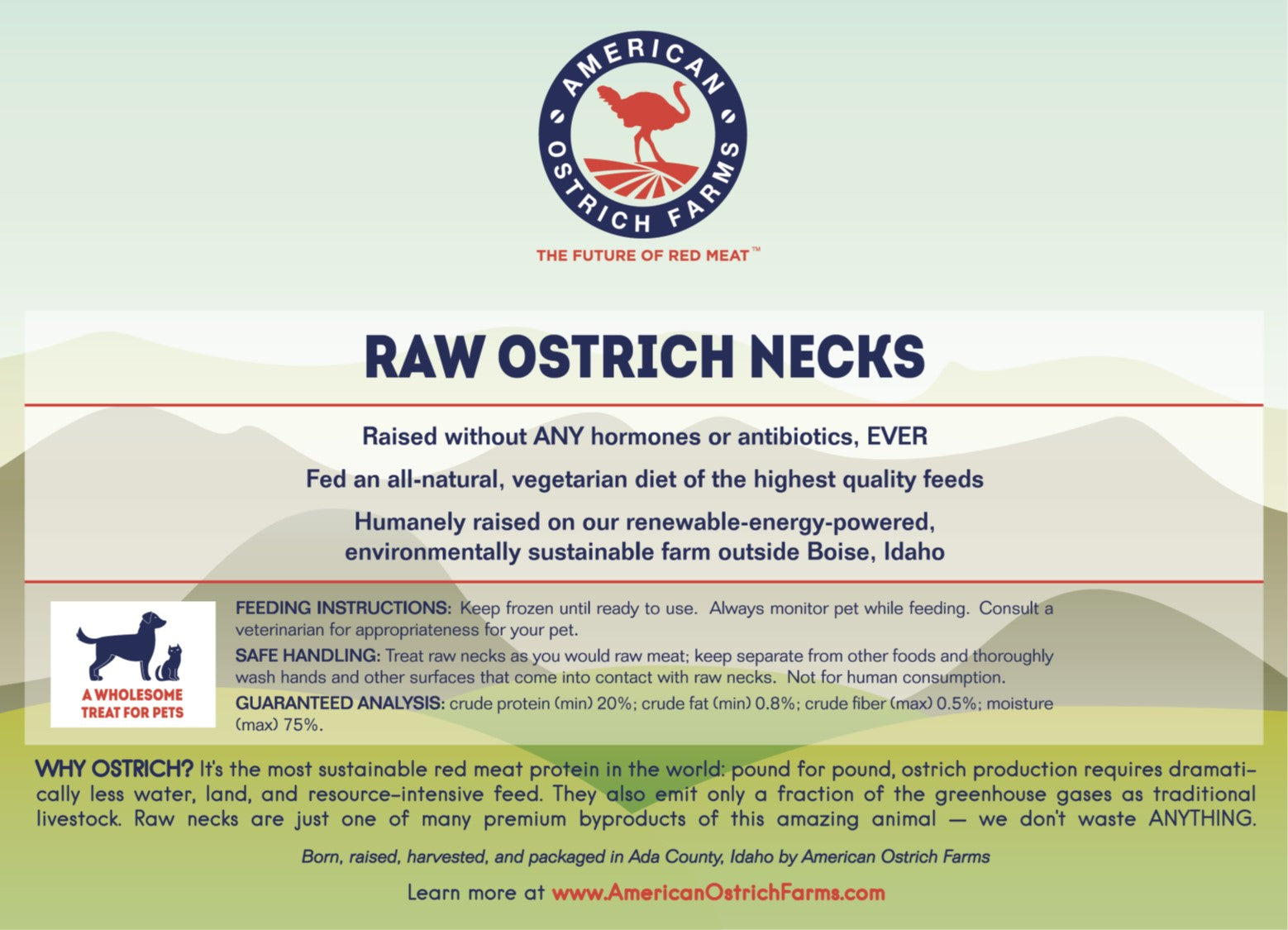 Raw Ostrich Necks for Dogs