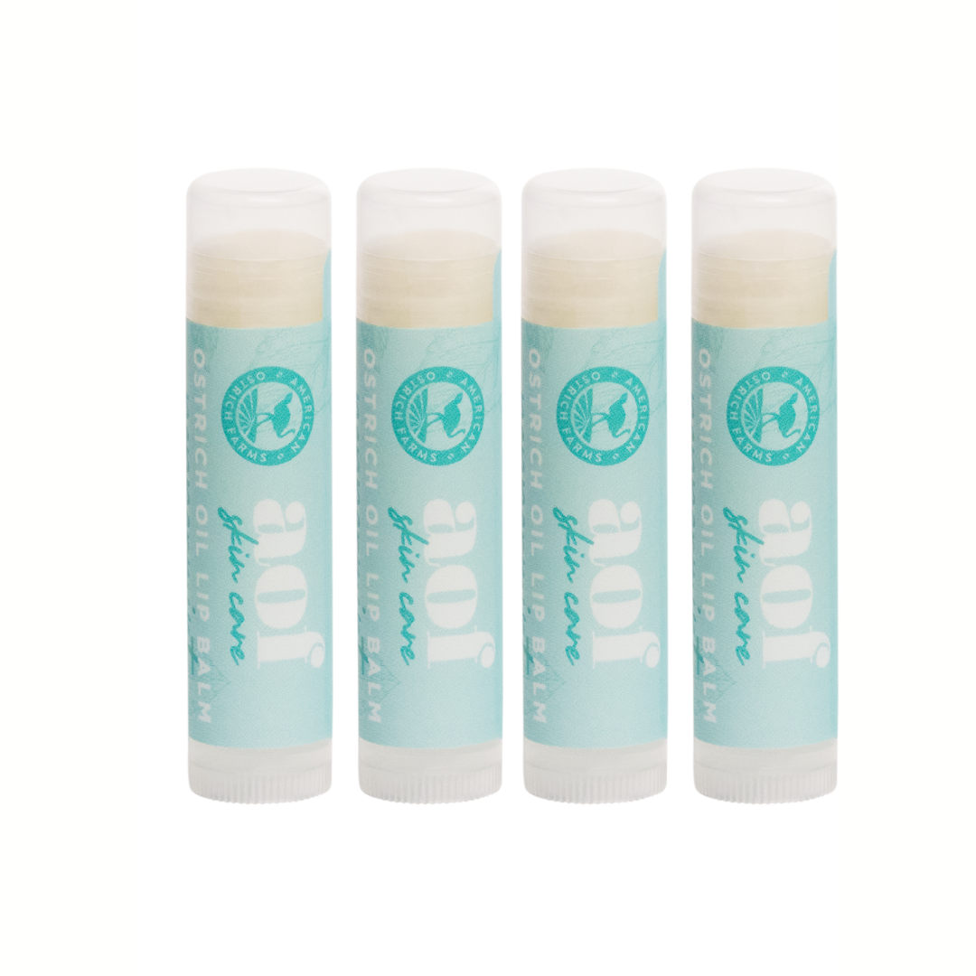 4 peppermint ostrich oil lip balms