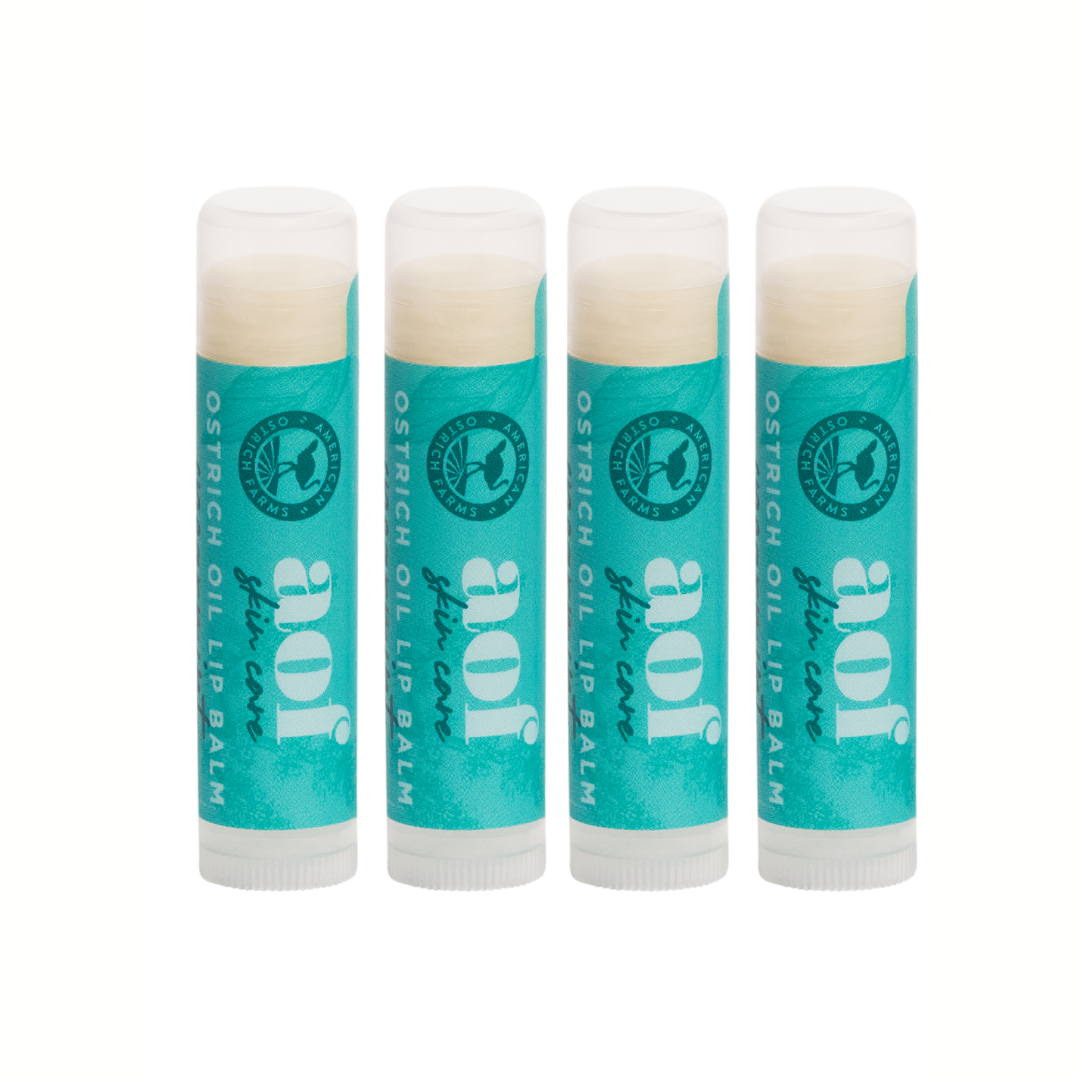 4 spearmint ostrich oil lip balms