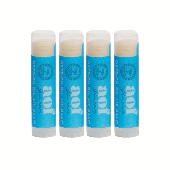 4 unscented ostrich oil lip balms 